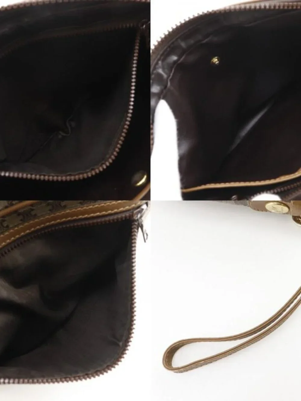 Celine Macadam Pattern Vintage Brown Second Bag